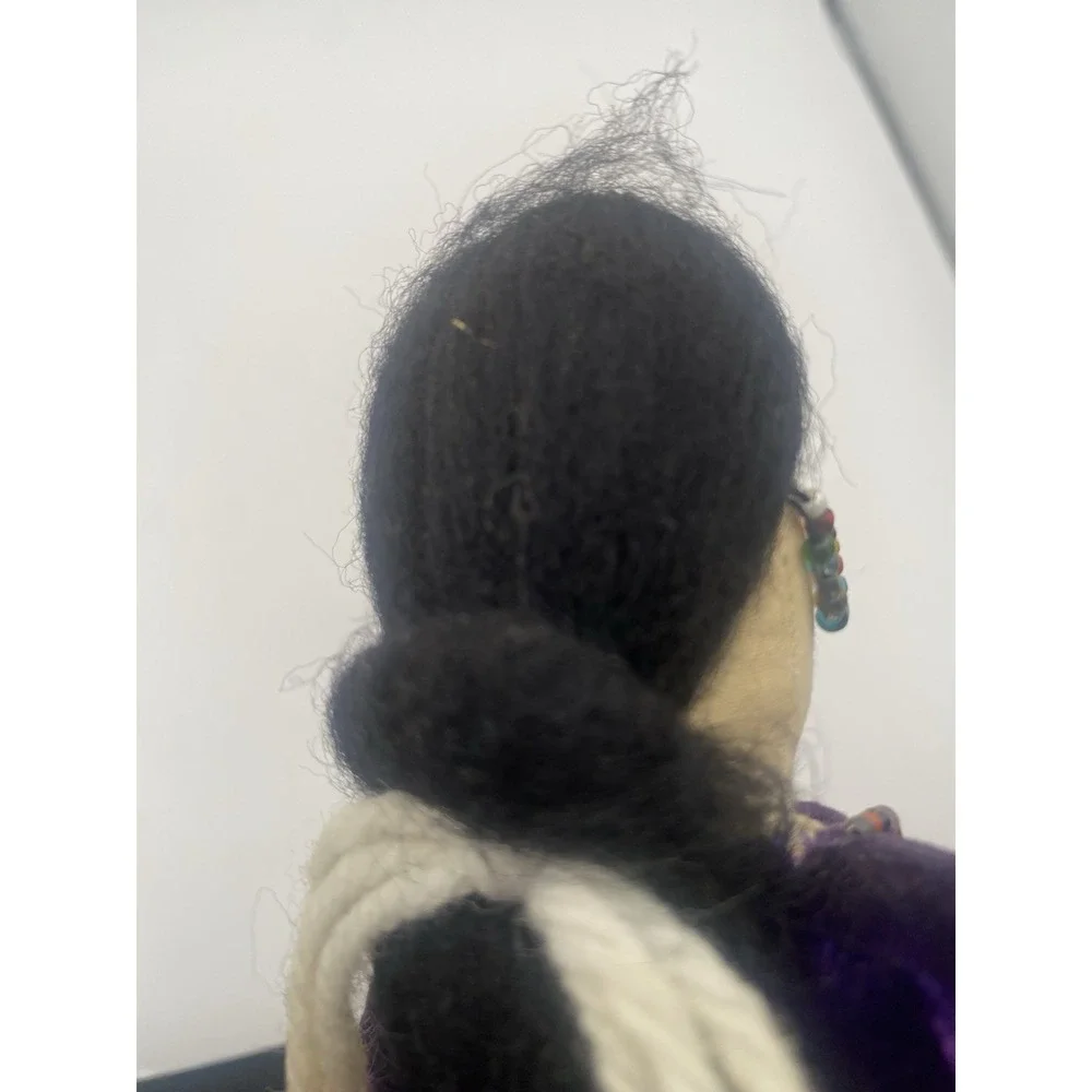 VTG Navajo Girl Doll With Purple Velvet Dress